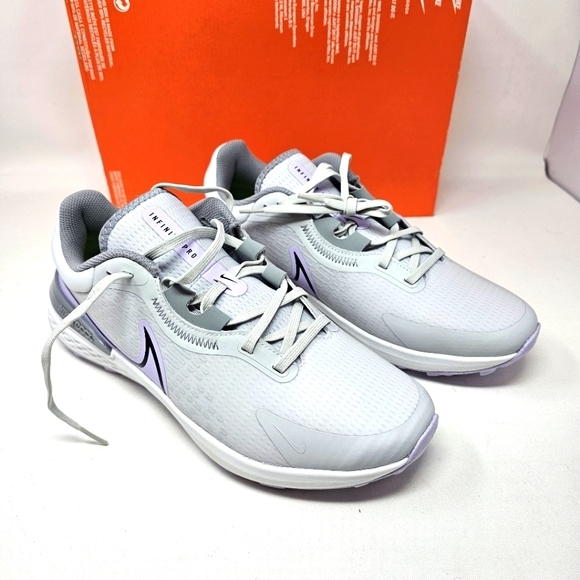 New Nike Infinity Pro 2 Golf Fit Photon Dust Grey Purple‎ DM8449-005 Size 11 W.